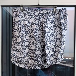 J. Jill PureJill Linen Navy and White Floral Women's Shorts, Size 2X